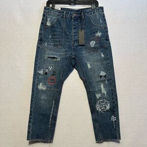 NWT Man X One Teaspoon Tour De Force Mr Saints Graffiti Jeans - size 32